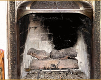 An old fireplace.