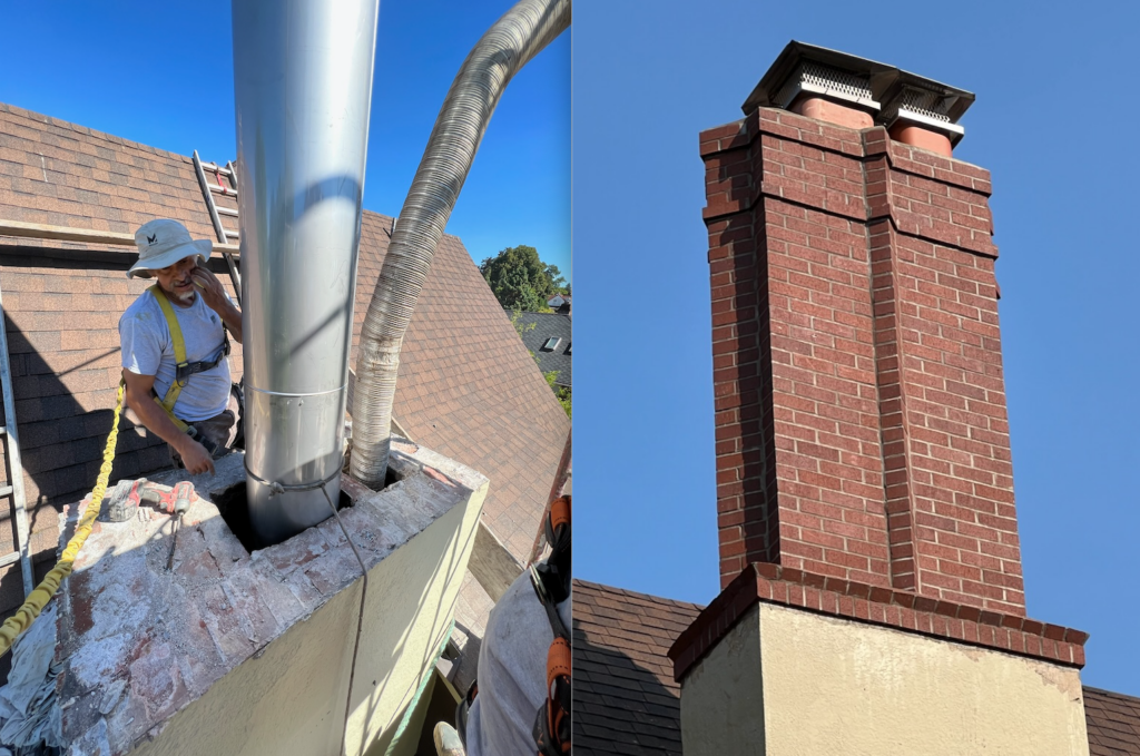 A man working on a Portland chimney.