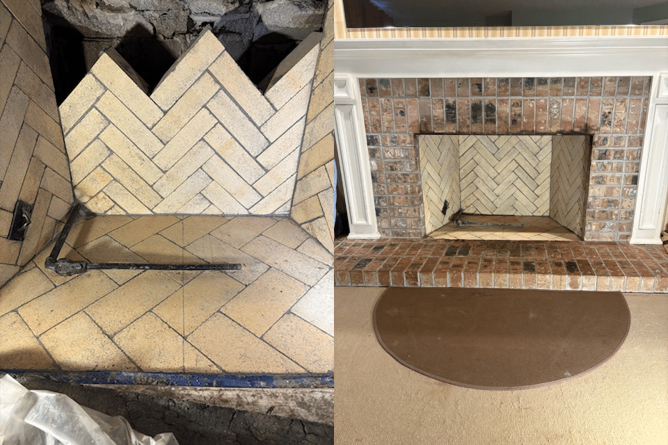 Herringbone firebrick firebox restoration completed in Vancouver, Portland, Oregon